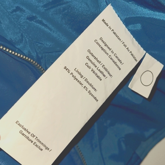 HOST PICK! 💙 Danier - Rare Peacock Blue Leather Jacket - Picture 5 of 5